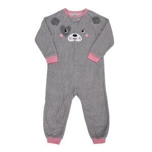 Carter’s | Puppy with Heart/3D Ears Fleece Onesie Zipper Grays Pink‎ Size…